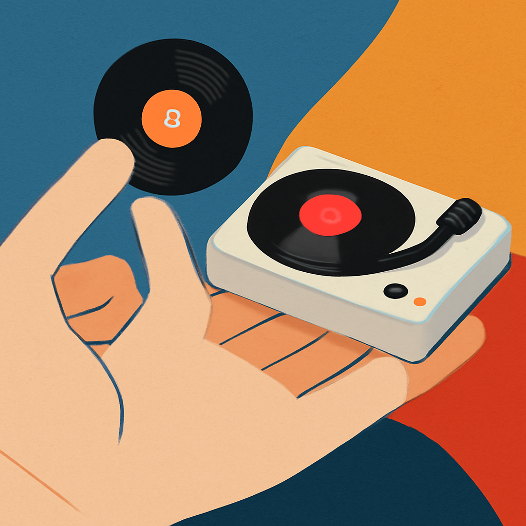Tiny Vinyl Players Bring Retro Record Collecting Into the Palm of Your Hand